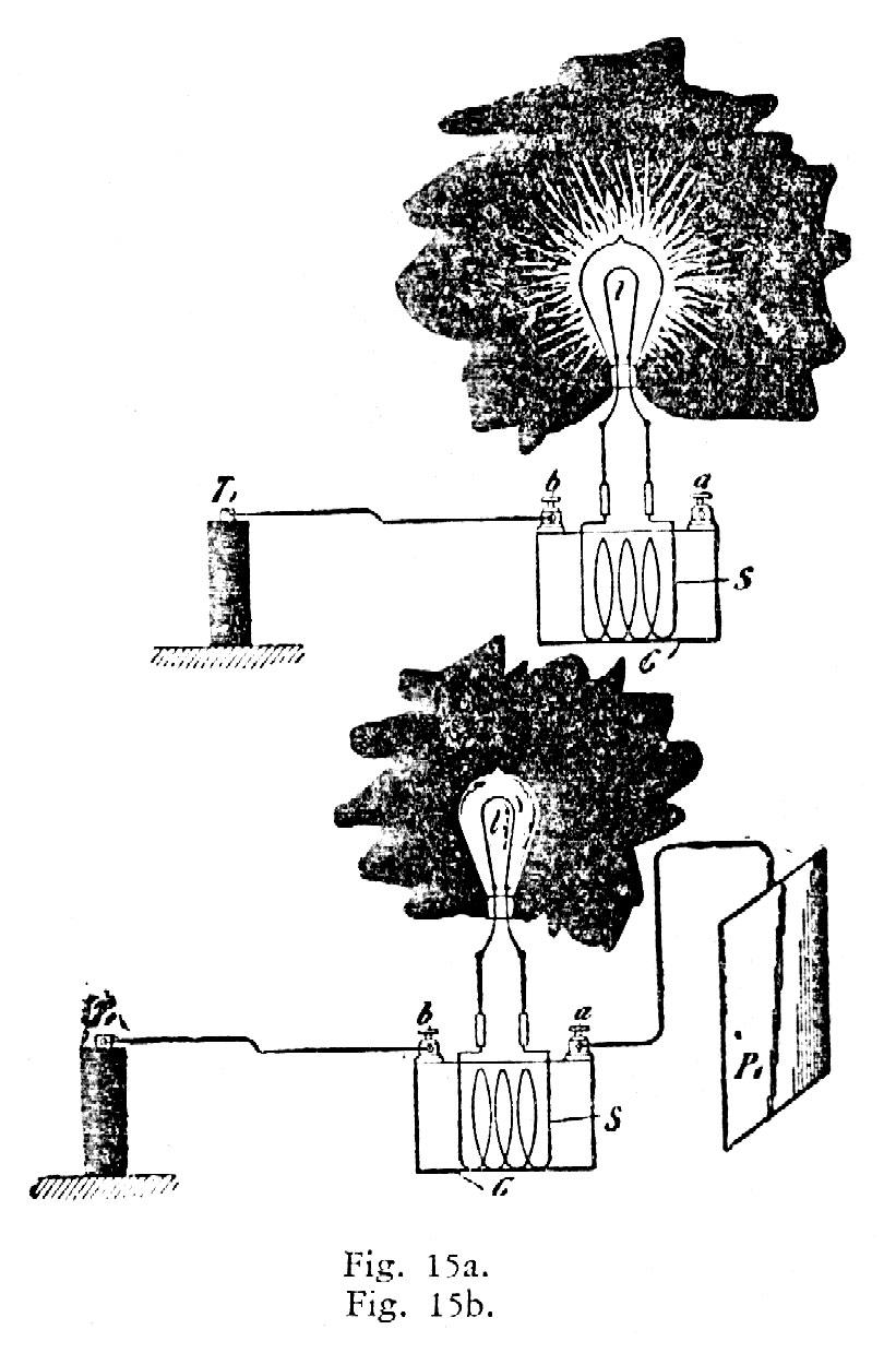 Diagram related to Tesla's high-frequency lighting experiments