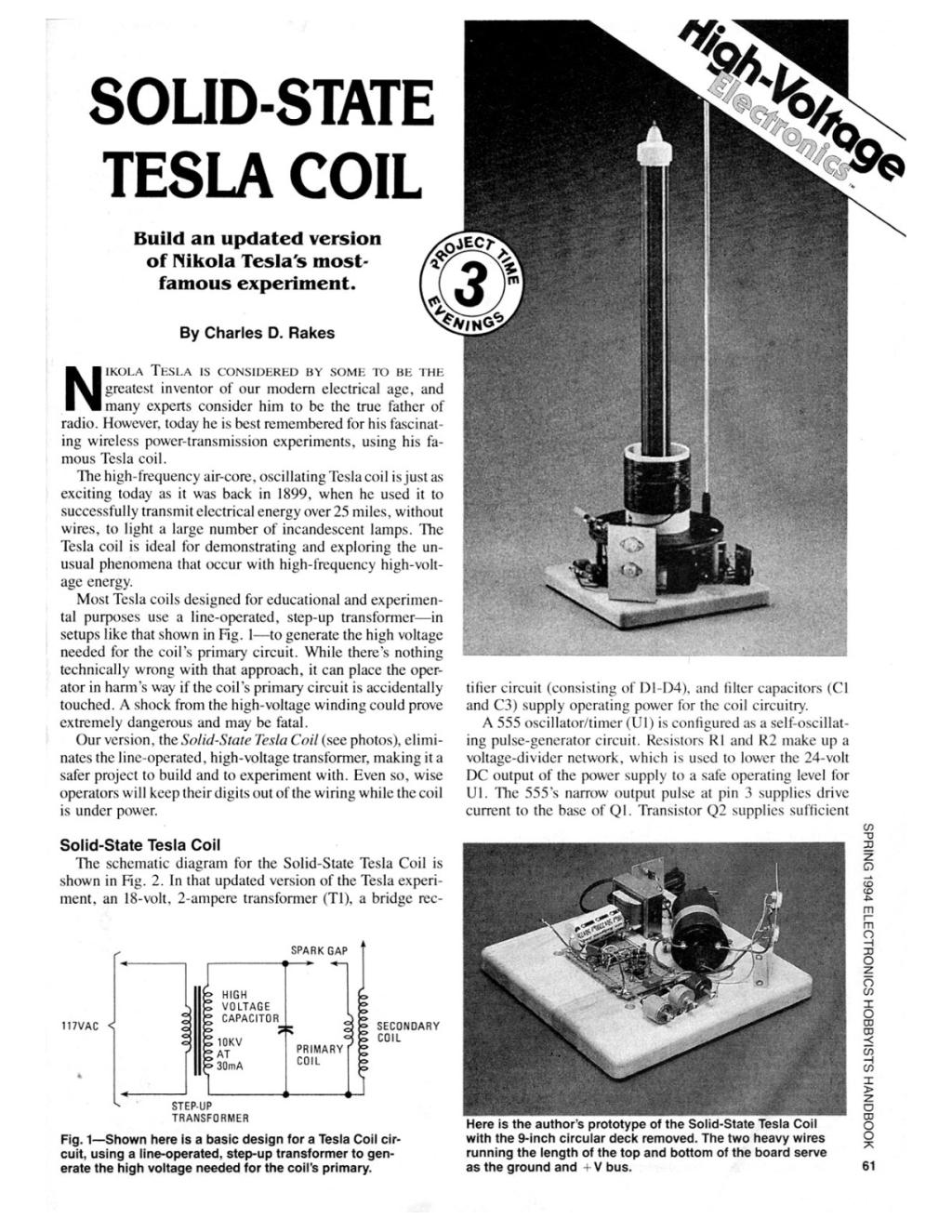 Preview of Hybrid Tesla Coil - Solid-State with Spark Gap plan