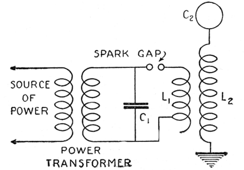 Tesla coil schematic by Lester Reukema