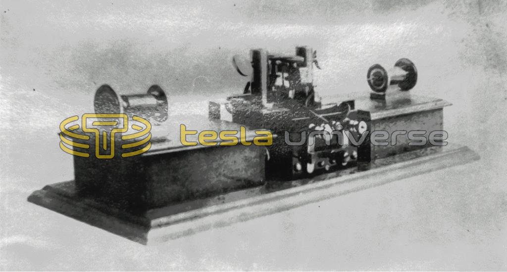 Early radio transmitter invented by Tesla