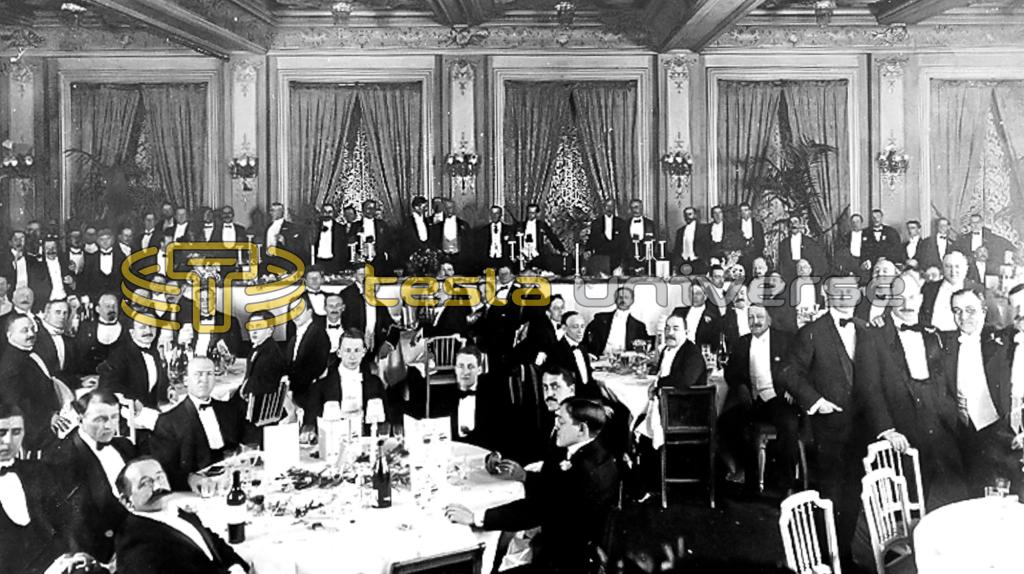 Nikola Tesla attending a banquet
