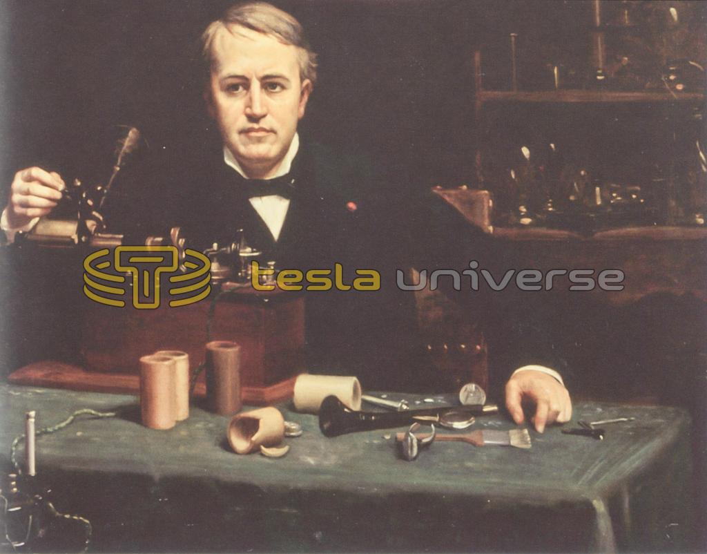 Painting of Thomas Alva Edison in His Laboratory.