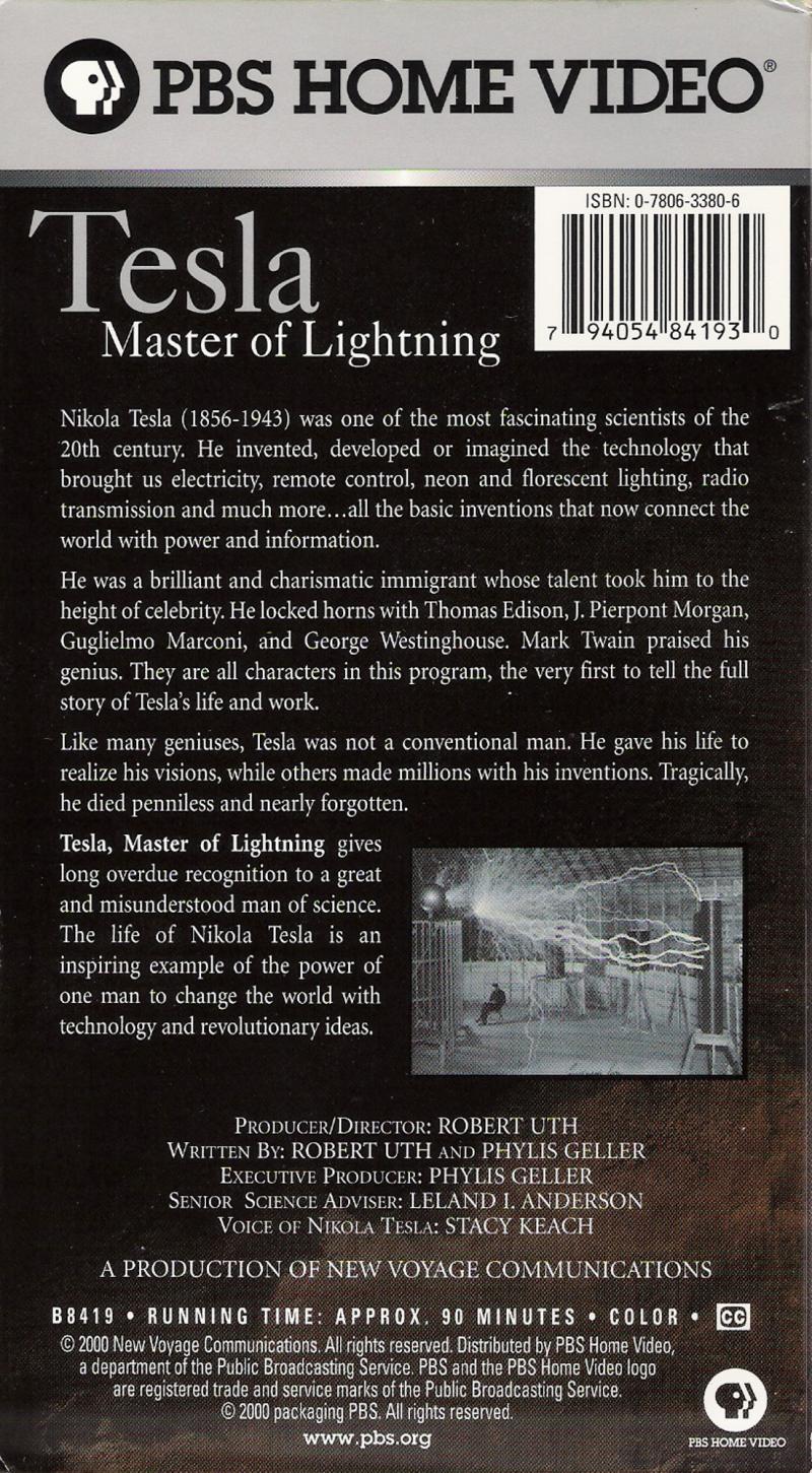 Tesla: Master of Lightning - Back cover