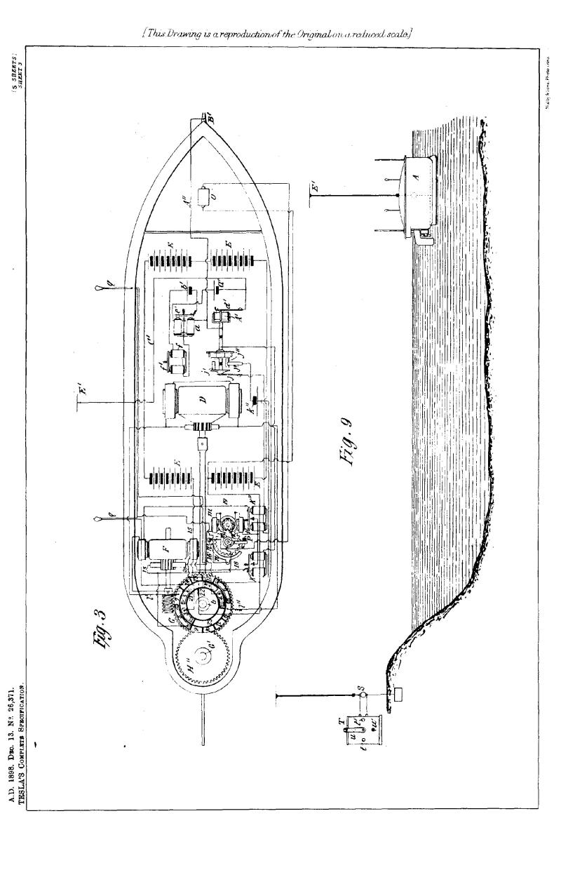 Nikola Tesla British Patent 26,371 - Improvements in the Method of and Apparatus for Controlling the Mechanism of Floating Vessels or Moving Vehicles - Image 4