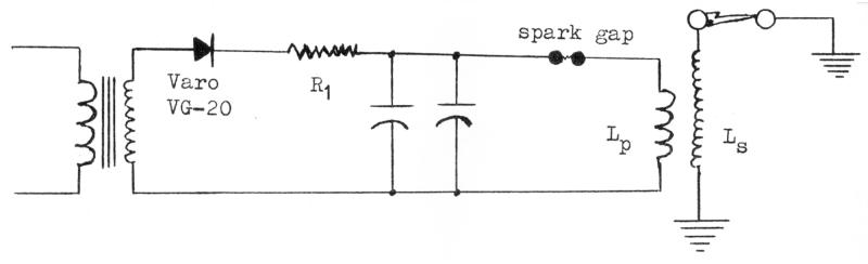 Schematic of rectified Tesla coil for precise output voltage measurement