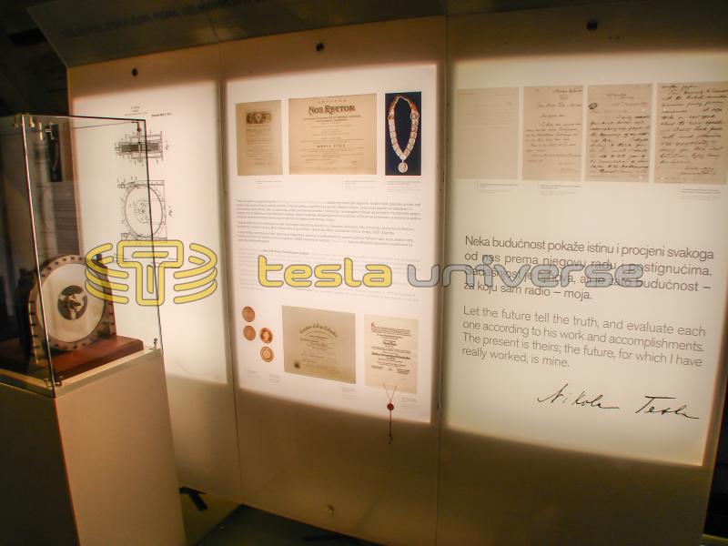 Letter and document display at the Tesla Memorial in Smiljan, Croatia