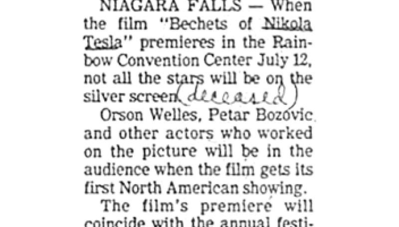 Preview of Tesla Movie to Premiere in the Falls article