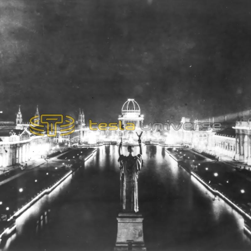 The spectacular "City of Light" at the Columbian Exposition powered by Tesla's AC