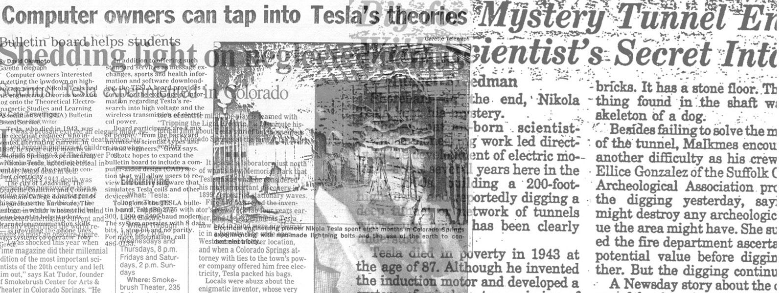 Newspaper and magazine articles related to Nikola Tesla
