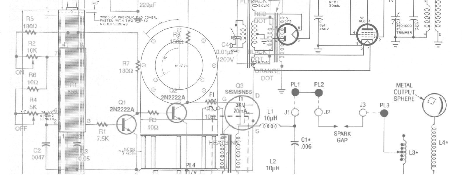 Schematics from Tesla coil plans