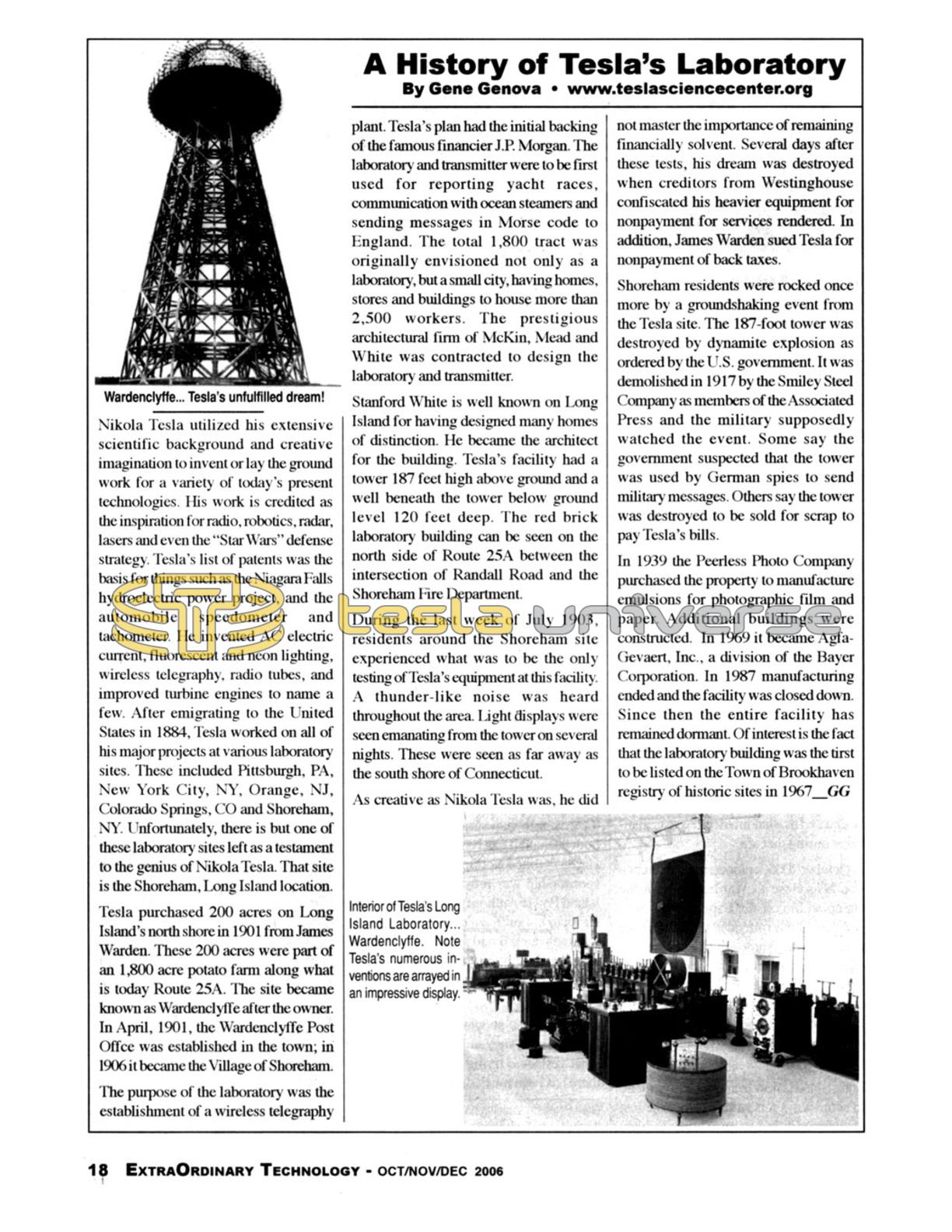 Tesla Lab In Real Life A History of Tesla's Laboratory - Nikola Tesla Article