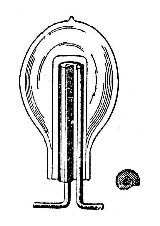 Drawing of a Tesla vacuum tube