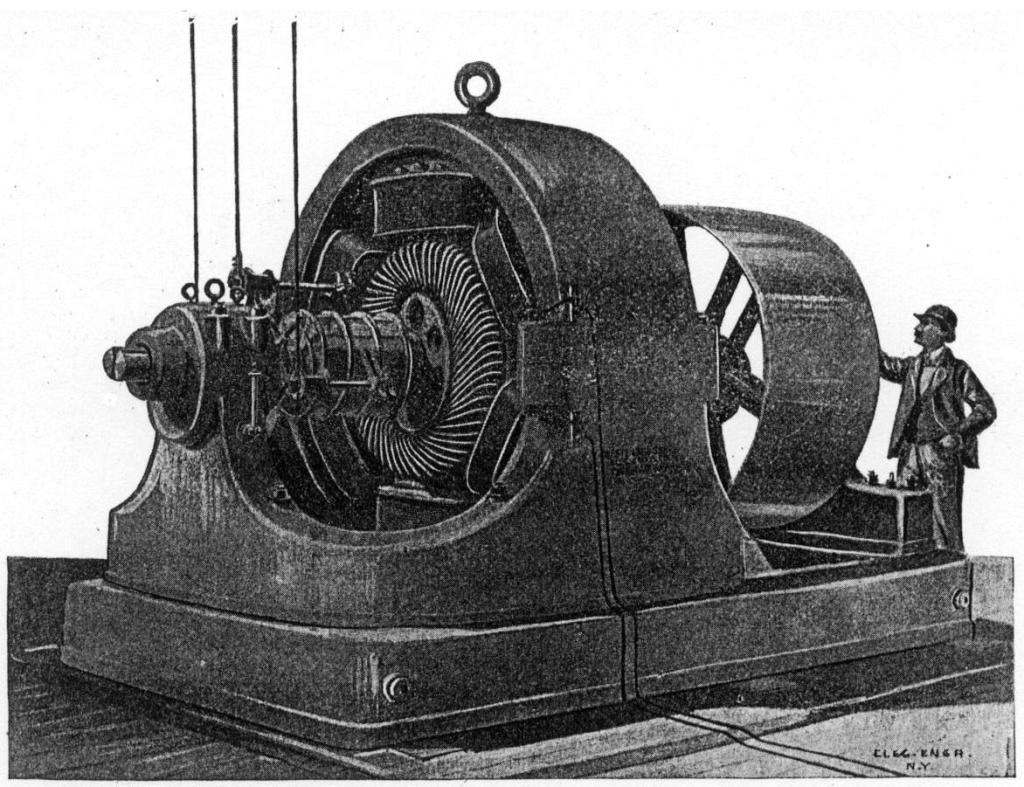 Three-Phase 1,000 H. P. Tesla Alternating Motor