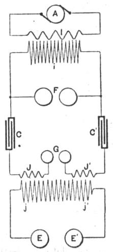 Diagram of Tesla coil connections