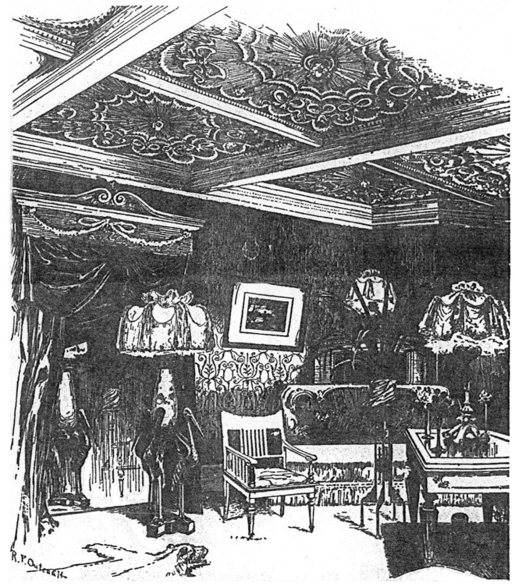 Illustration of drawing room lighted from panels