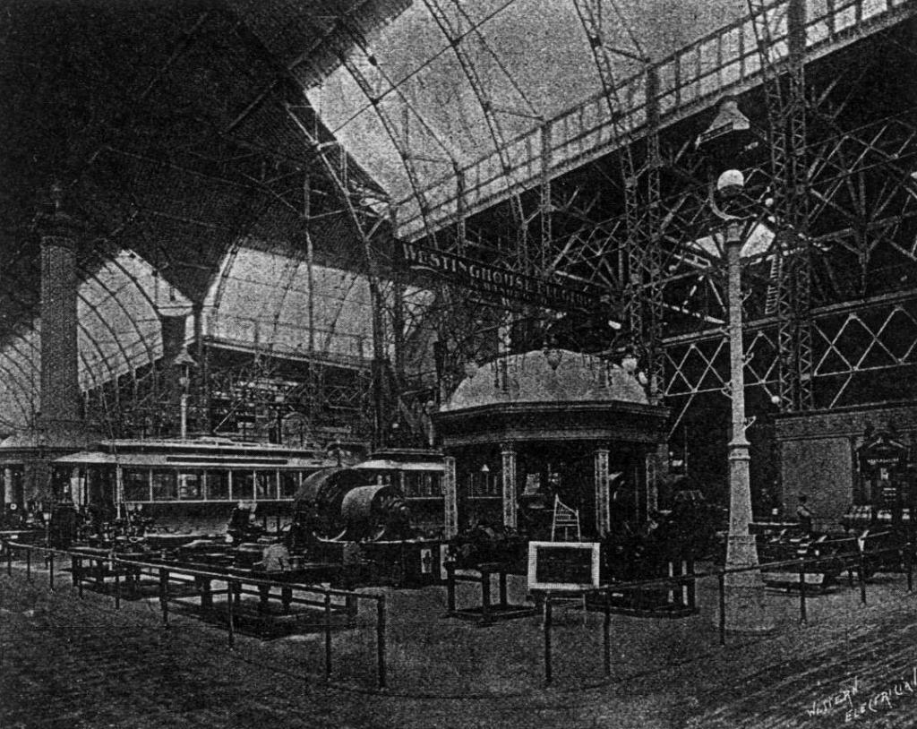 Westinghouse exhibit at the 1893 World's Fair Electricity Building