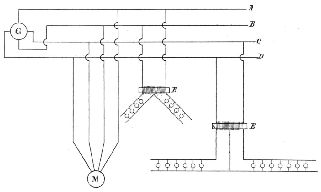 Four-wire Circuit with Motor and Light Connections