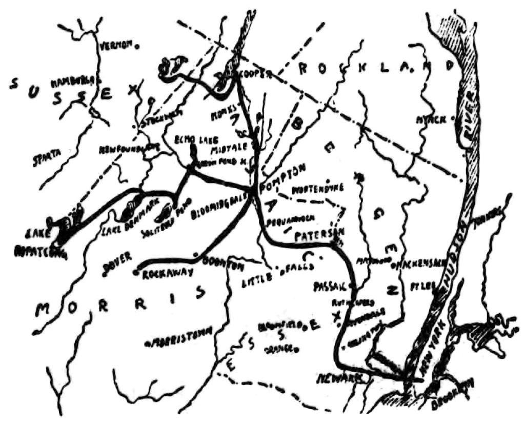 Map showing sources of electricity near New York City