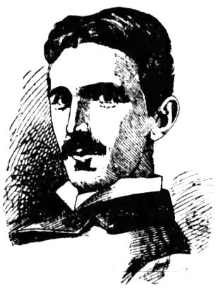 Newspaper sketch of Nikola Tesla from 1895