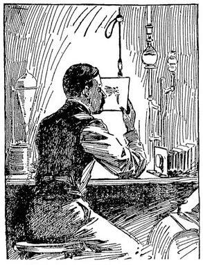 Nikola Tesla Working in His Studio