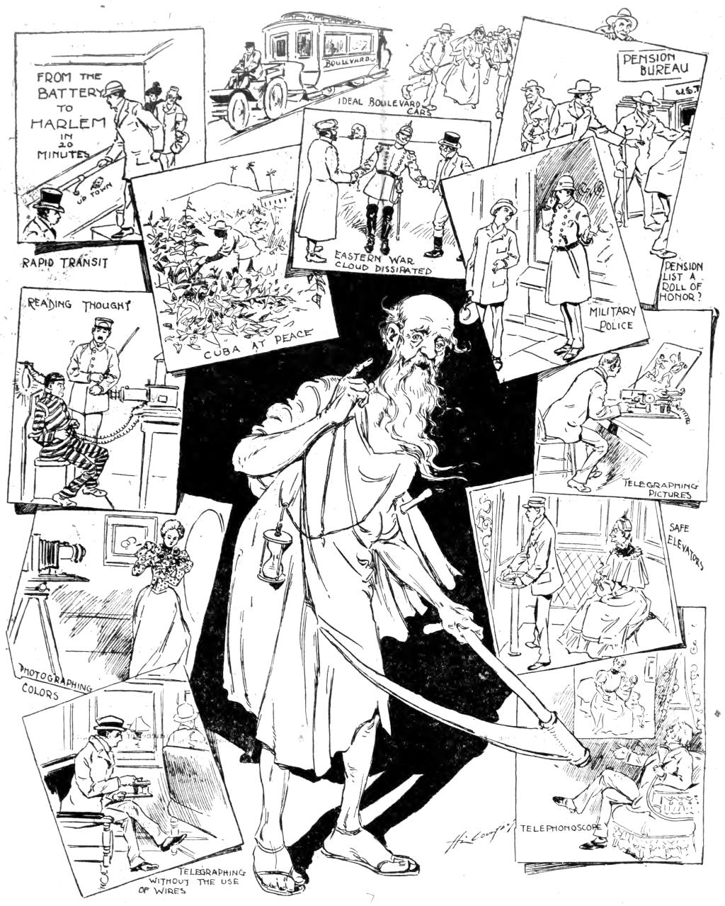 Illustration of Father Time - Hopes for 1898