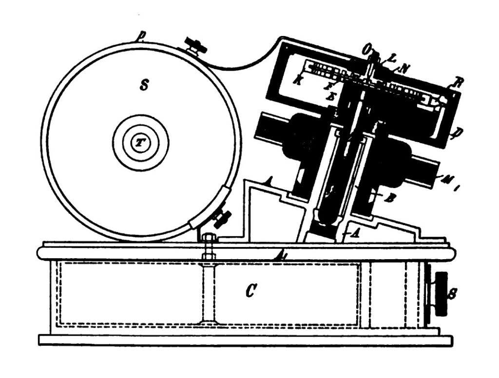 Patent drawing of Tesla high-frequency oscillator