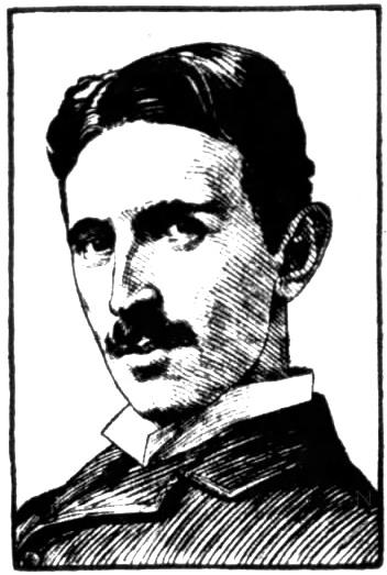 Drawing of Nikola Tesla from 1902 newspaper article