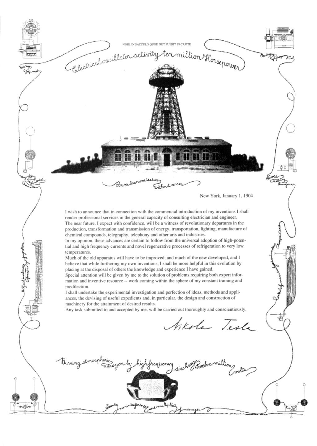 Page from the Tesla Manifesto