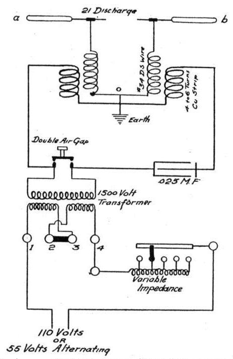Arrangement of circuits for high-frequency machines