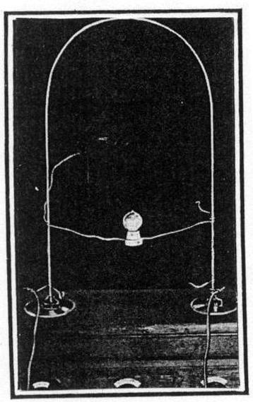 Lighting an incandescent lamp short-circuited with heavy copper