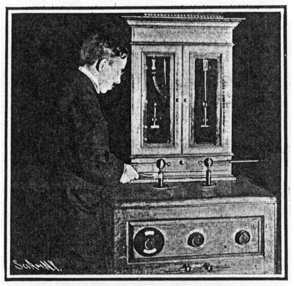 Burning platinum wire with currents passing through the body