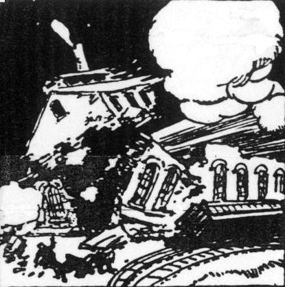 Destruction by electrical wave guided through the air