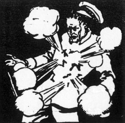 Wireless current exploding the cartridges in soldiers' belts