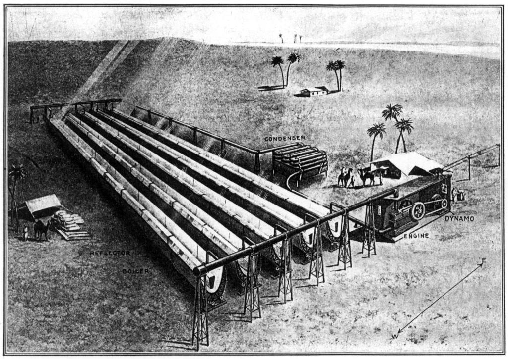 Sun power plant located at Meadi, on the Nile, Egypt