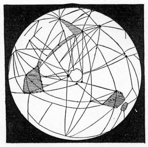 Diagram of the canals of Mars