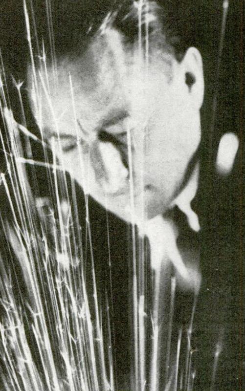 Mr. Strickfaden Posed with Electrical Effect He Has Created