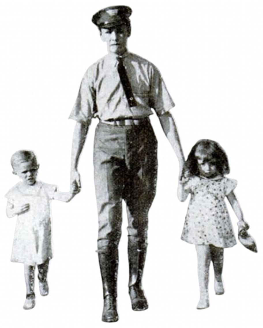 Telegraph boy taking kids to school