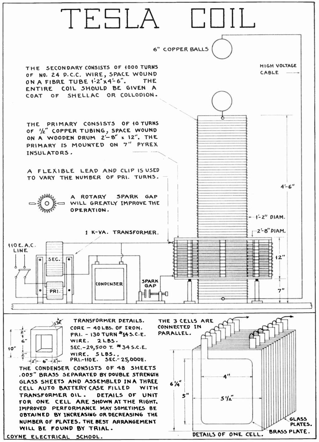 Coyne school Tesla coil design
