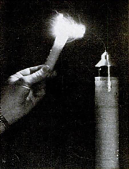 Electric wind demonstration using vacuum tube Tesla coil