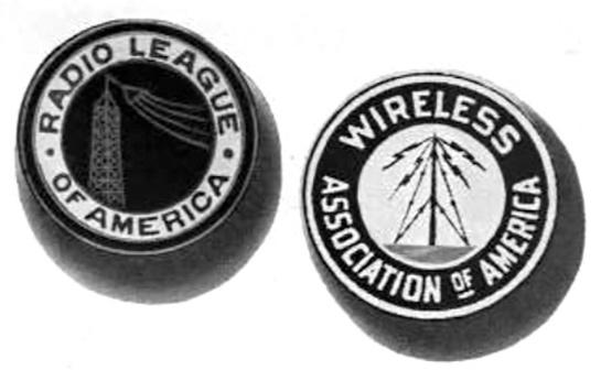 Wireless Association of America and Radio League of America membership buttons
