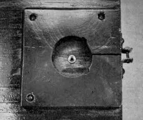 Tesla coil secondary form retaining block showing banana jack