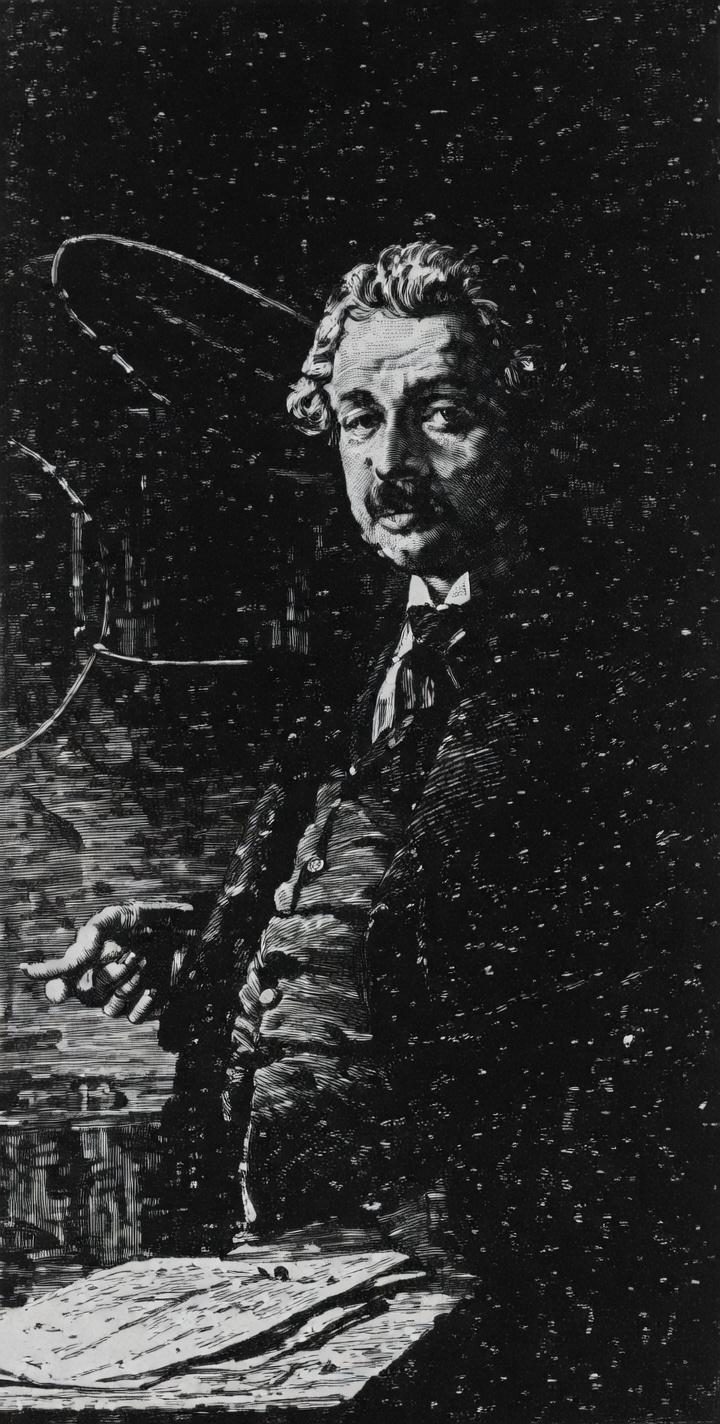 Albert Einstein etching by Ferdinand Schmutzer