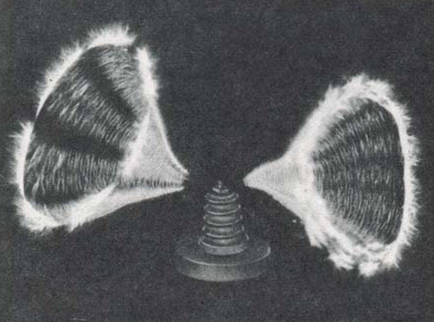 Tesla coil discharges from a Nichrome wire.