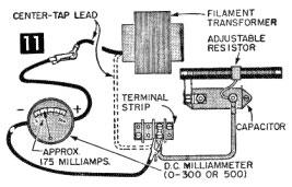 Miniature Tesla coil filament transformer connection.