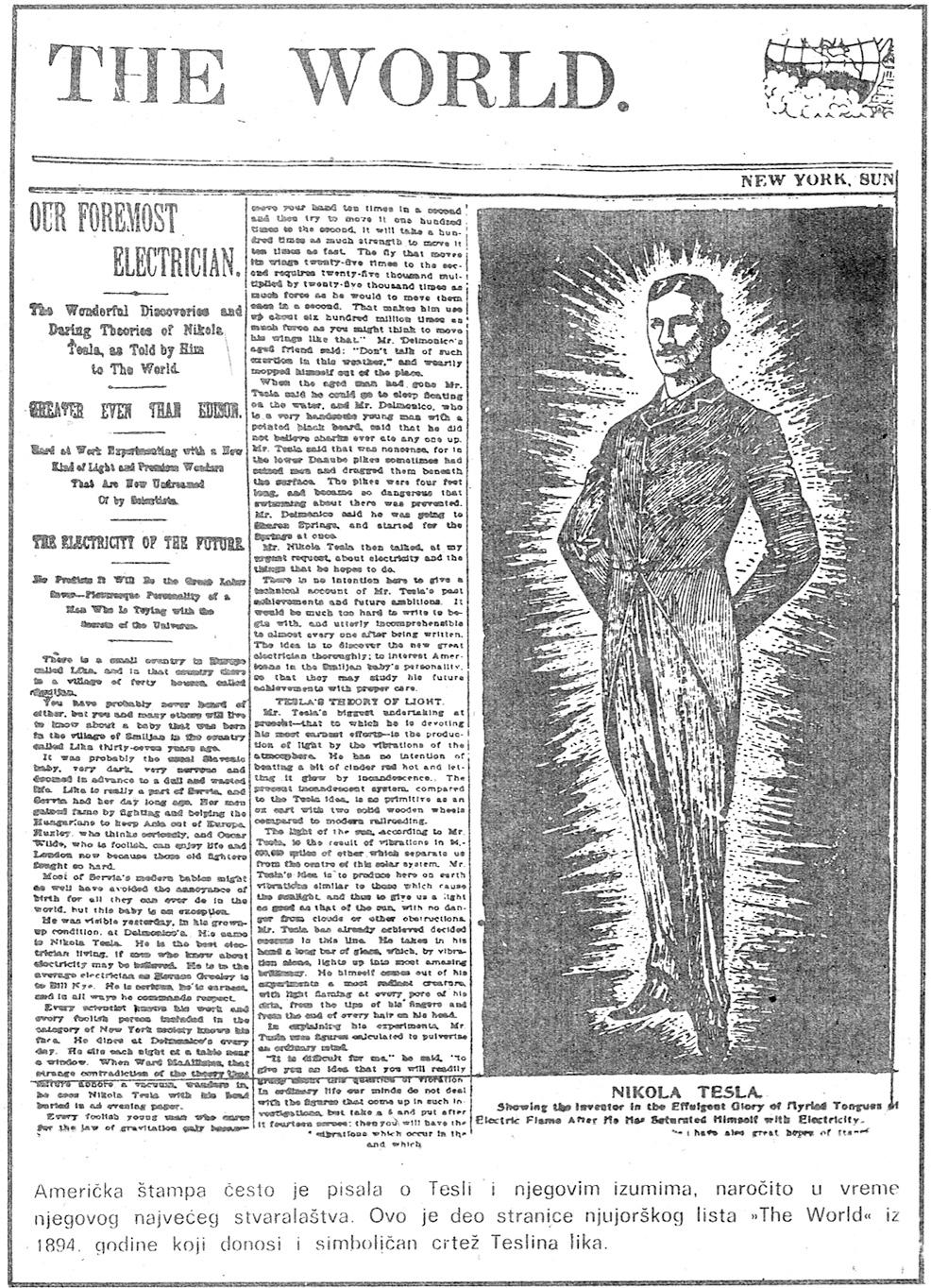 American newspaper "The World" with "Foremost Technician" article