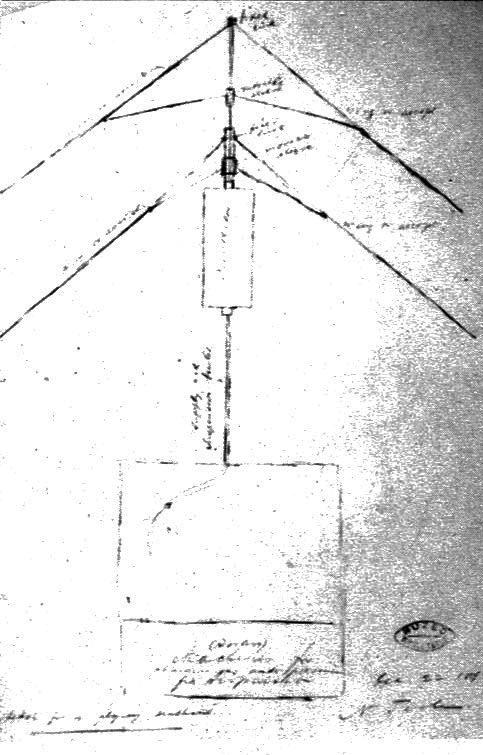 Tesla's early ideas in aviation, ornithopter from 1894