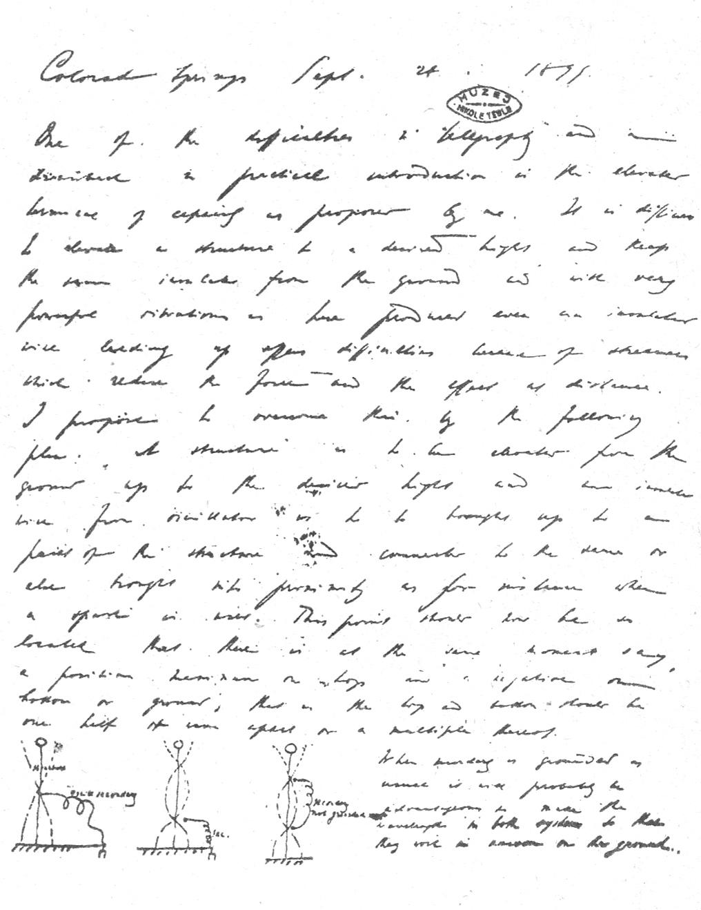 Page from Nikola Tesla's Colorado Springs diary