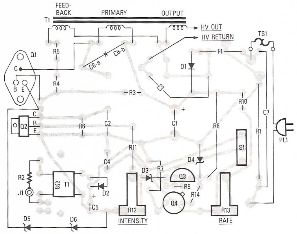 Plasma globe driver board PCB layout.
