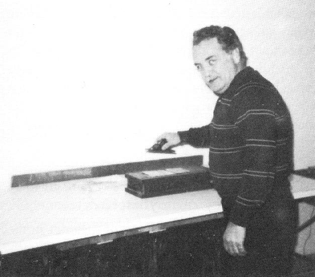 JW McGinnis demonstrates the magnetic vise of the Tesla Museum of Science and Industry