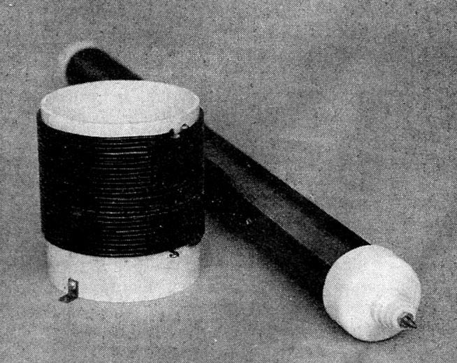 Solid state Tesla coil finished primary and secondary coils.